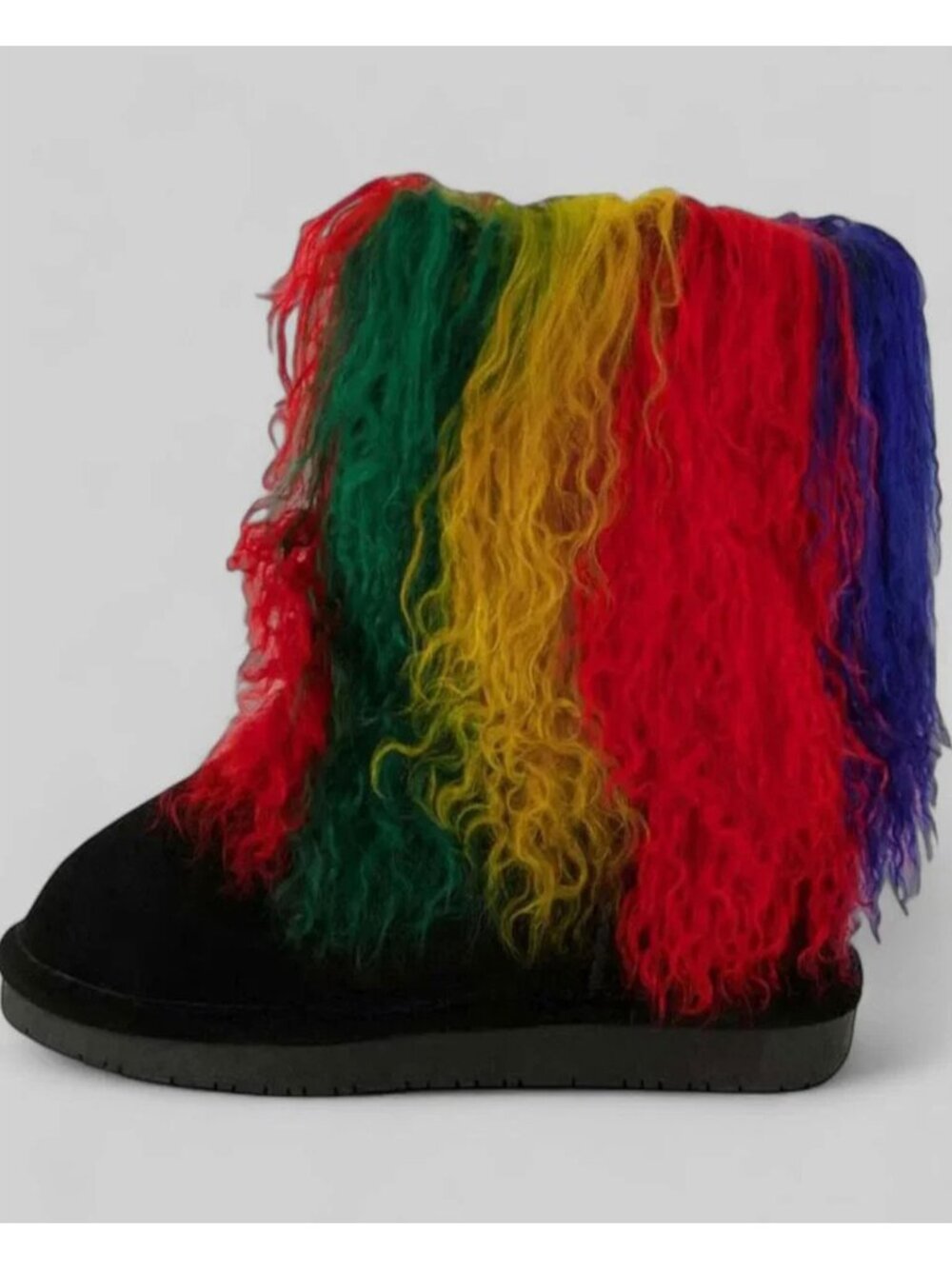 Bearpaw Boo Rasta Tie Dye Shearling Wool Curly Lamb Fur Mongolian Sherpa Boots 9